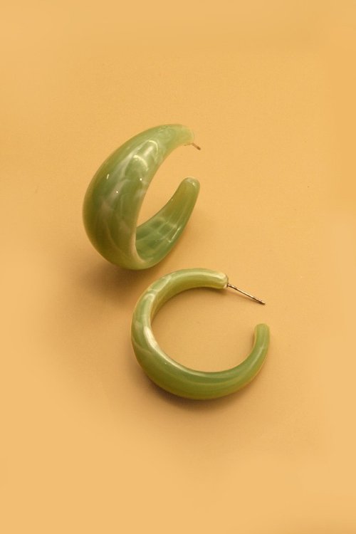 Marble Hoop Earrings (2 Colors)