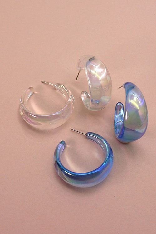 Iridescent Hoop Earrings