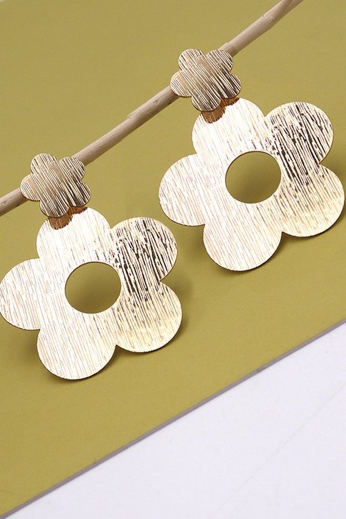 Etched Flower Earrings