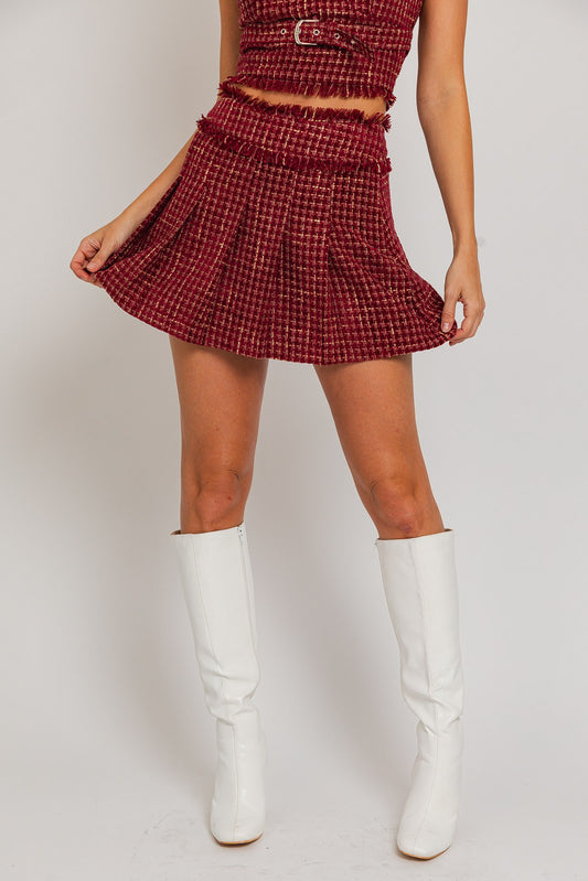 Holly Berry Tweed Skirt