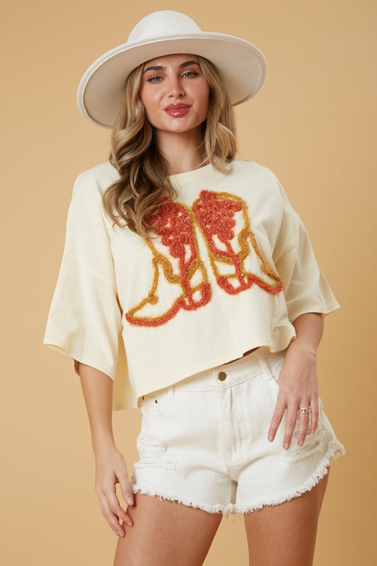 Embroidered Cowgirl Tee