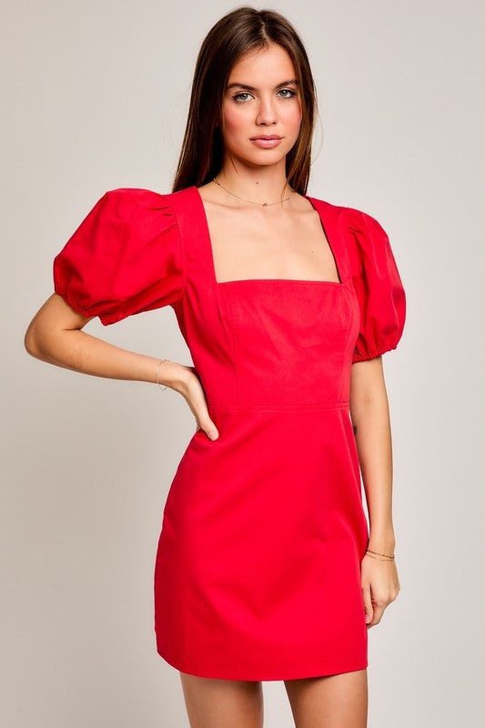 Sooner Puff Sleeve Dress