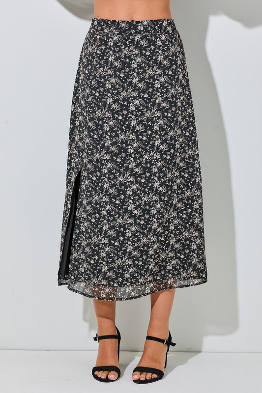 Daisy Floral Print Skirt