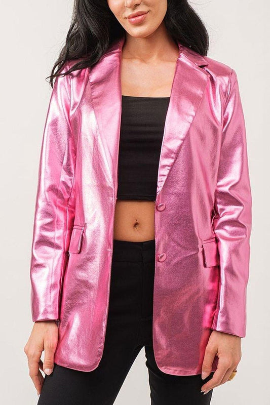 Pleather Pink Babe Blazer