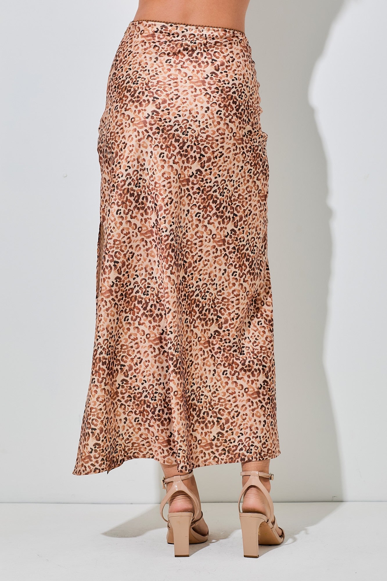 Leopard Slit Maxi Skirt