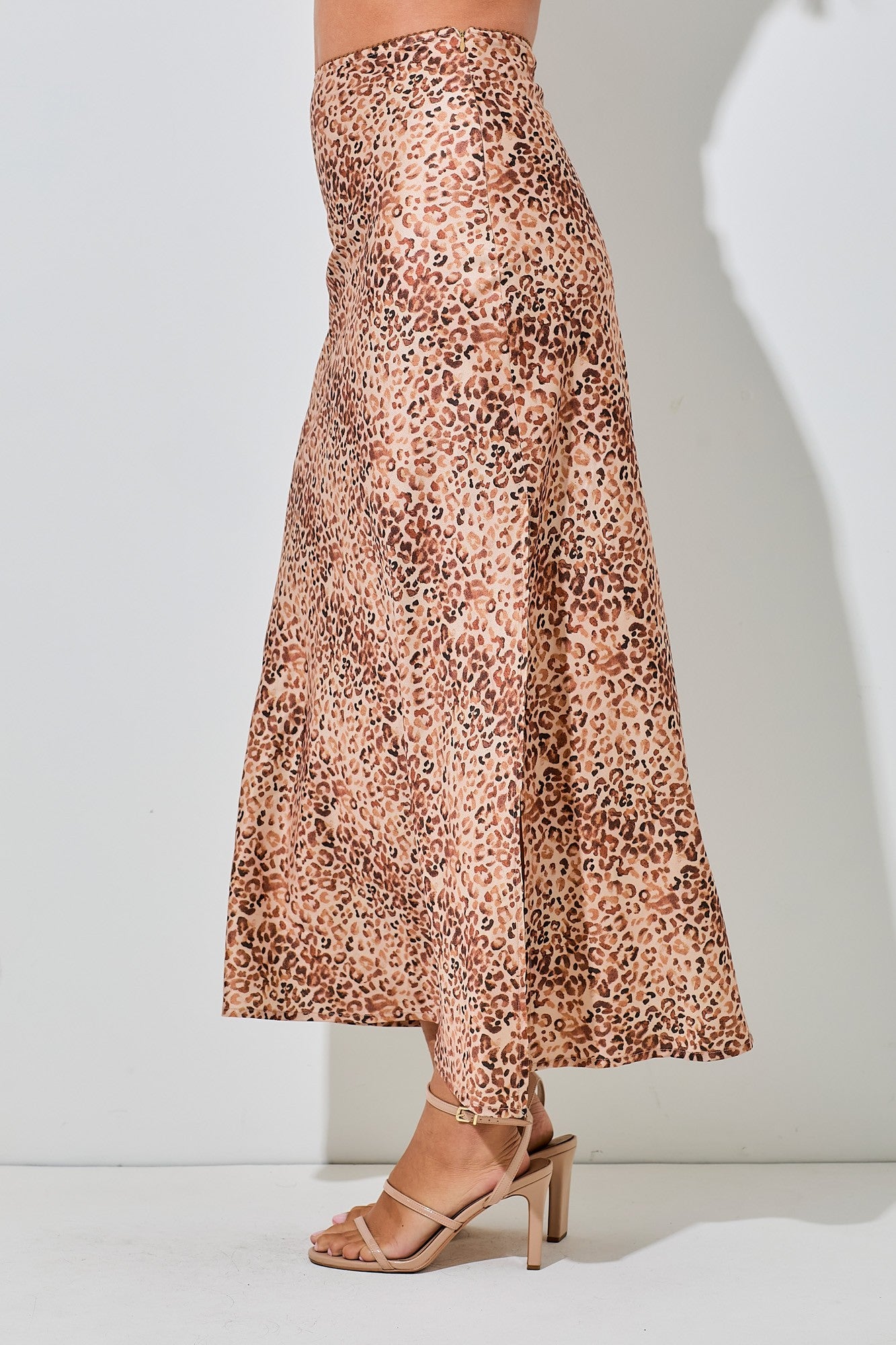 Leopard Slit Maxi Skirt