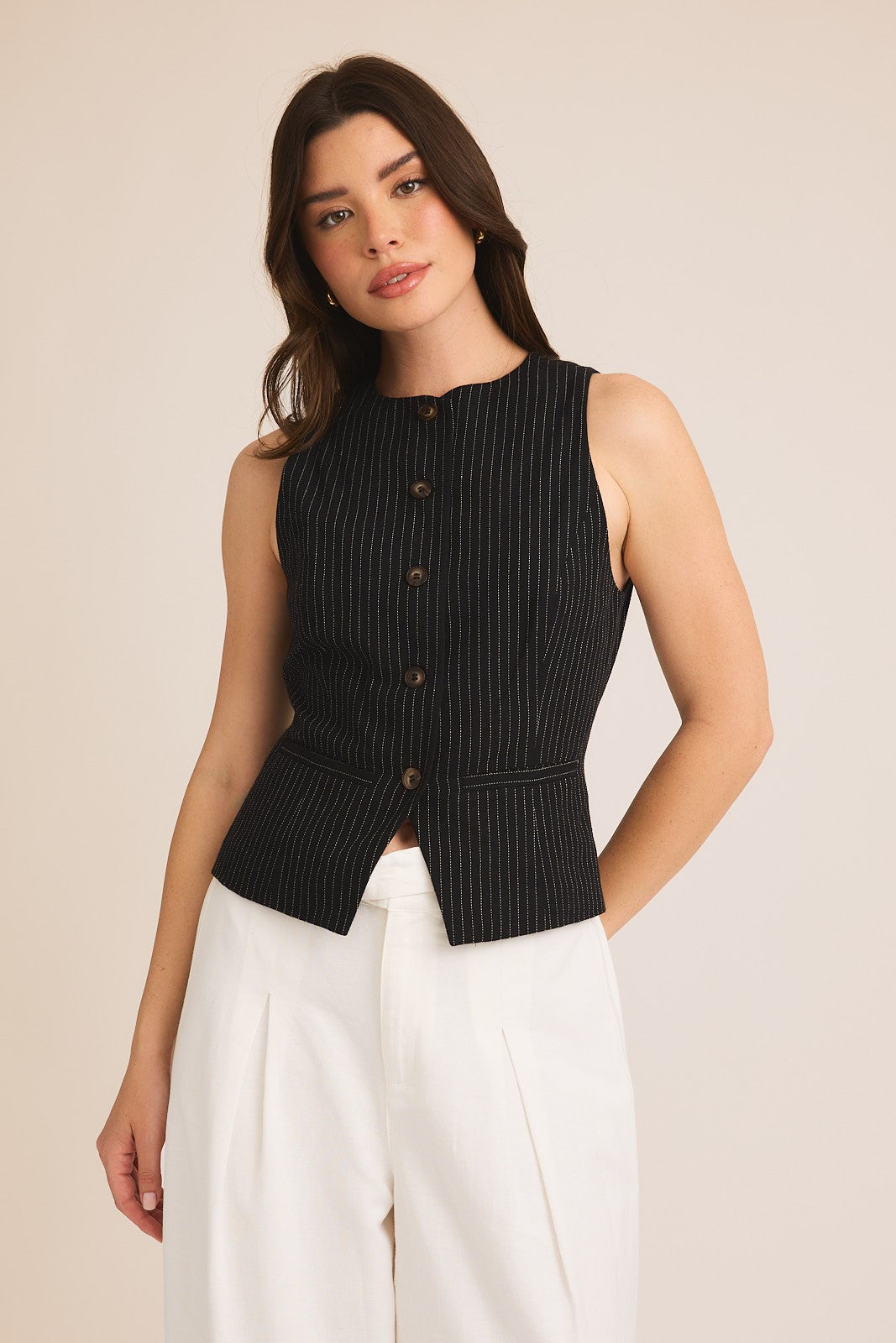 Jessie Stripe Suited Vest