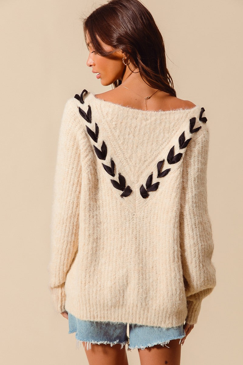 Braided Ribbon Sweater