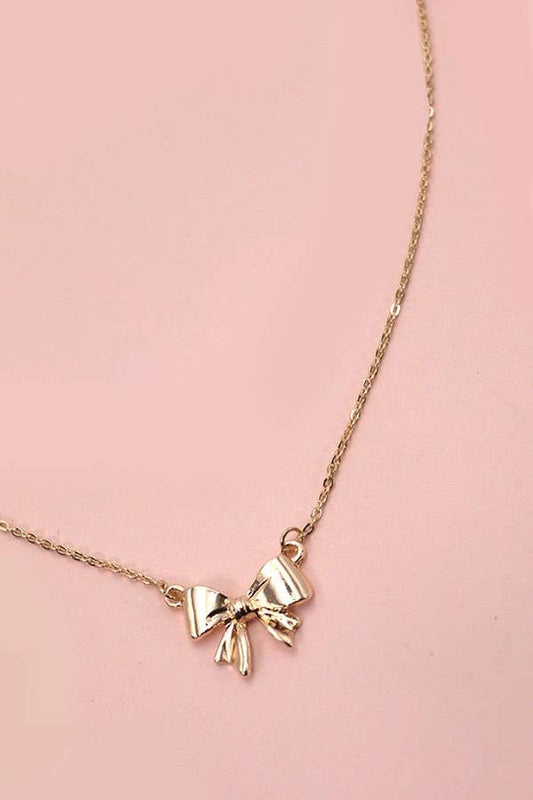 Mini Bow Ribbon Necklace