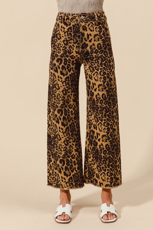 Leopard Wide Leg Pants