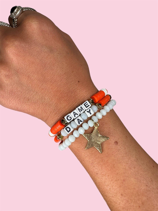 Game Day Bracelet Set of 3 - Orange