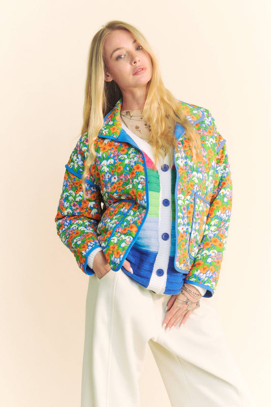 Retro Floral Padded Jacket