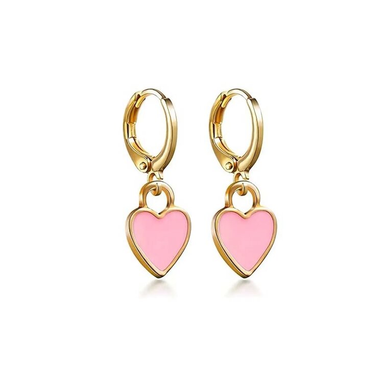 Pink Heart Earrings