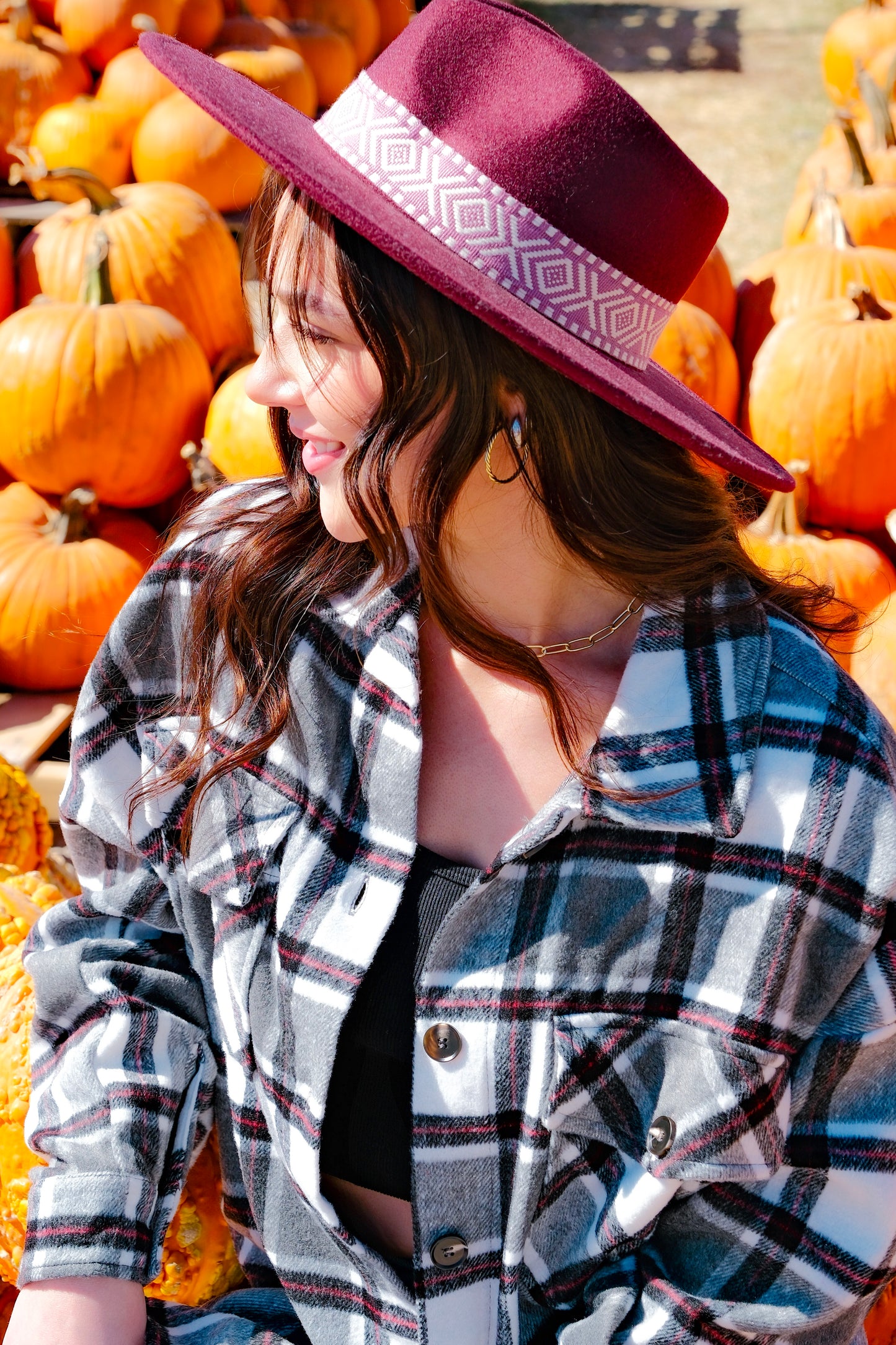 Boho Braided Band Hat - Burgundy