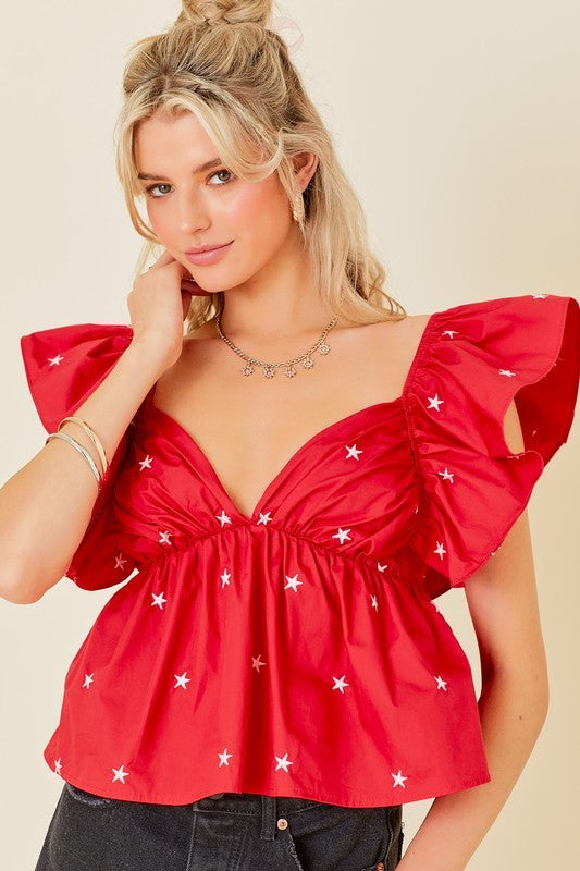 Stellar Ruffle Top