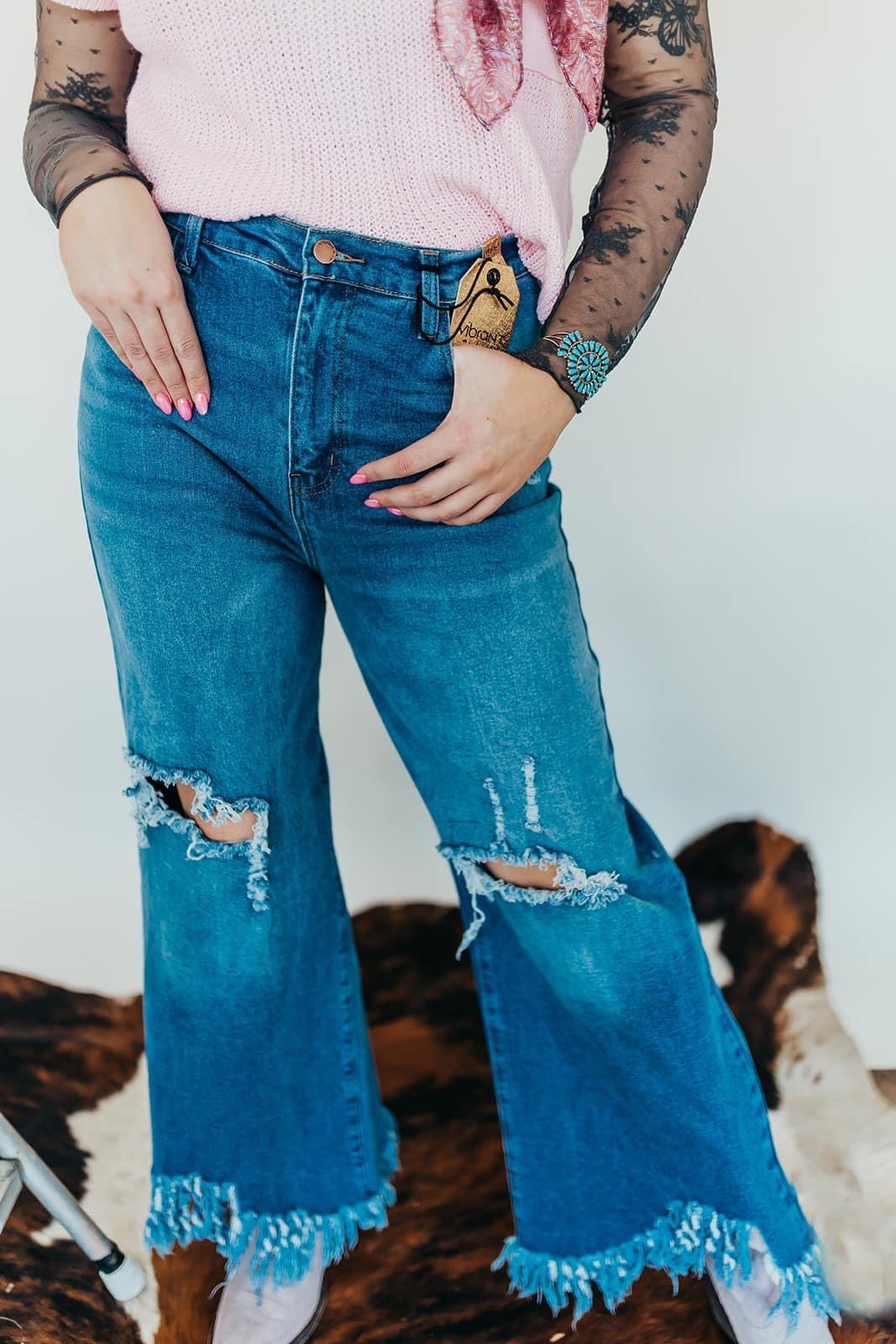 Reba Distressed Denim Jeans