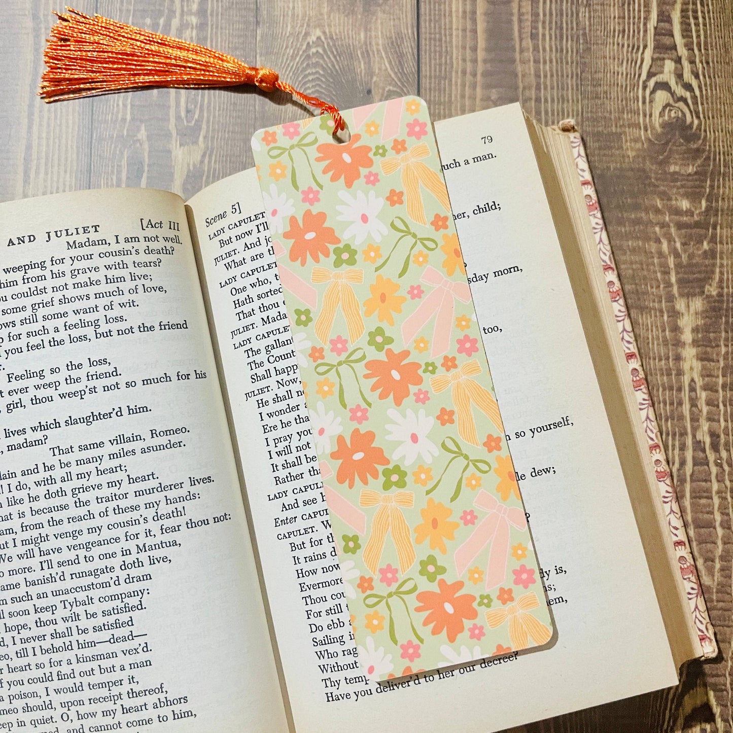 With Tassel Spring Bows Bookmark