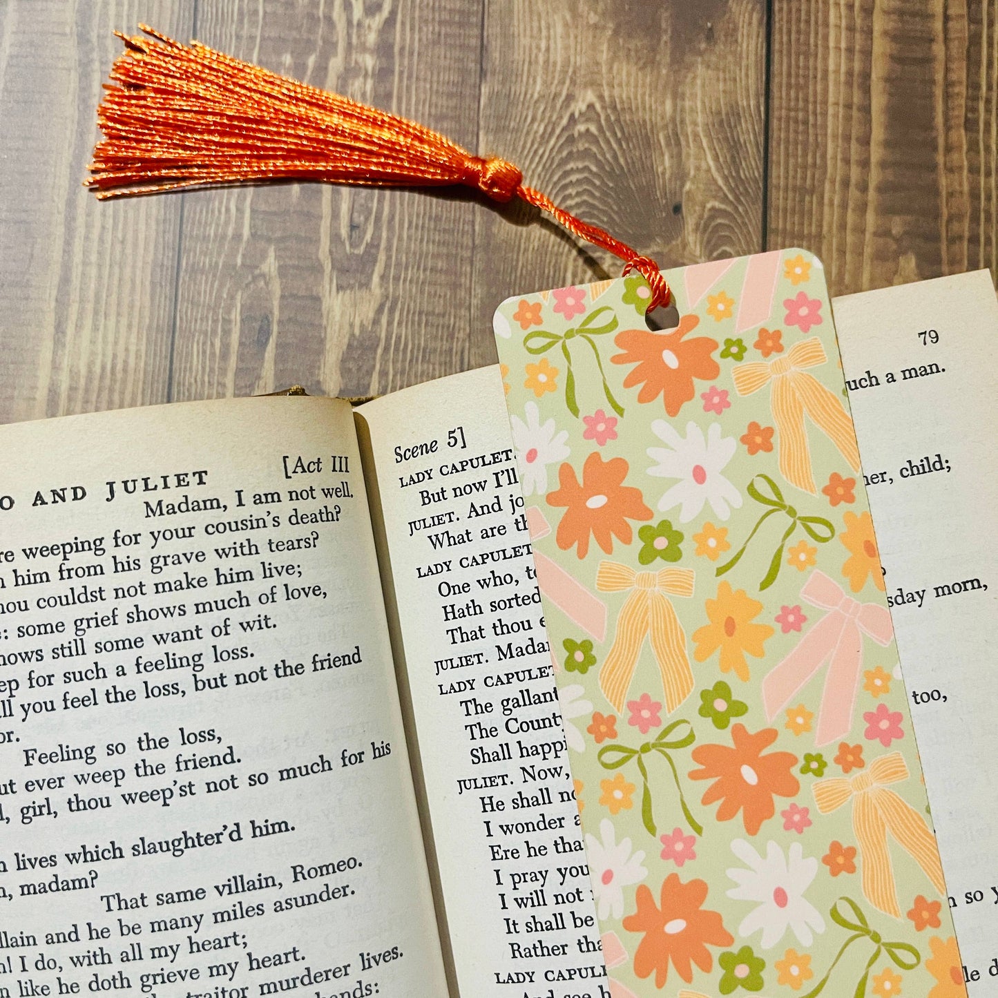 With Tassel Spring Bows Bookmark