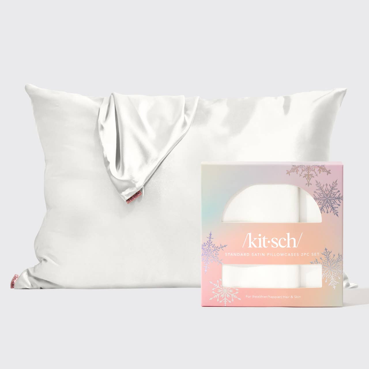 Satin Pillowcase 2pc - Ivory