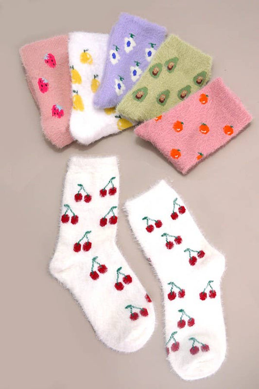 Fruit Fleece Fuzzy Socks