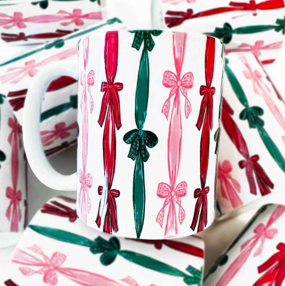 Christmas Bow Ribbon Coffee Mug