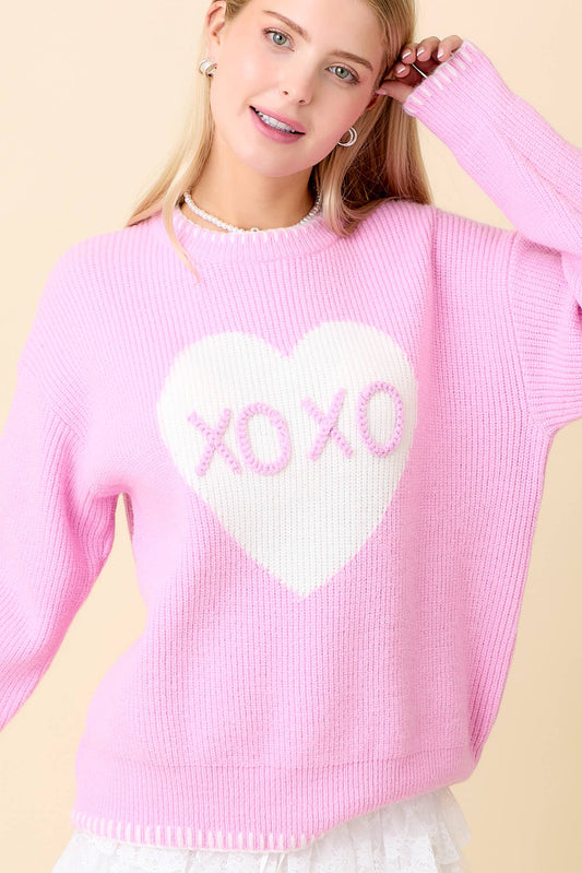 XOXO Crochet Heart Sweater