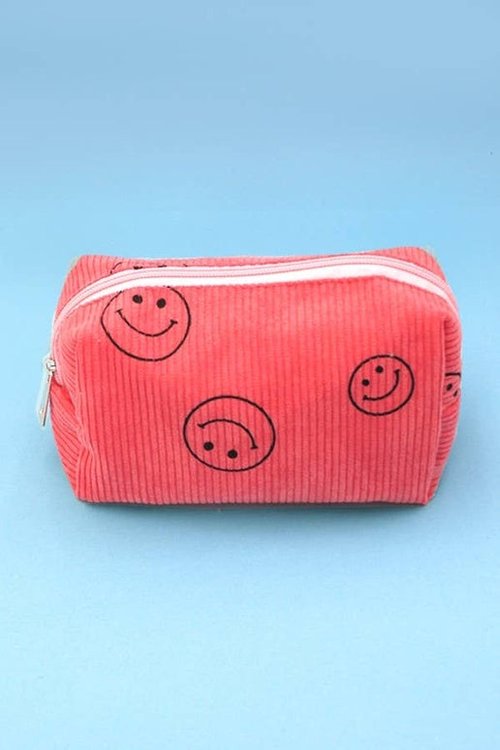 SMILEY MAKEUP BAG - Pink