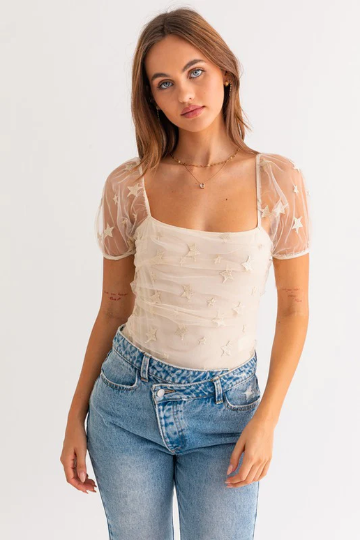 Sheer Star Bodysuit