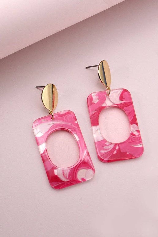 Pink Acrylic Earrings