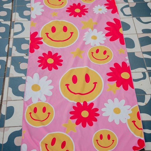 Flower Happy Face Towel