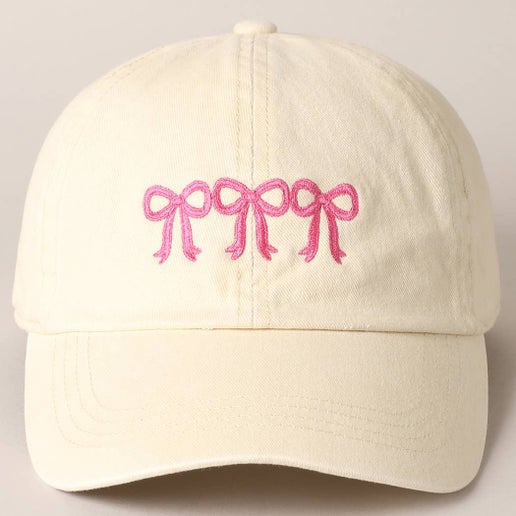 Embroidered Bows Baseball Cap