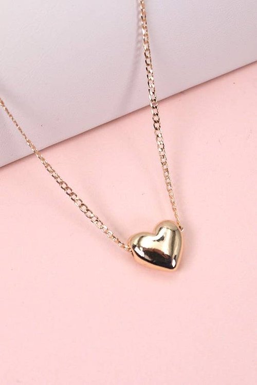 Gold Heart Charm Necklace