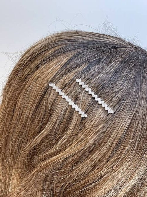 Rhinestone Zig Zag Clip Set