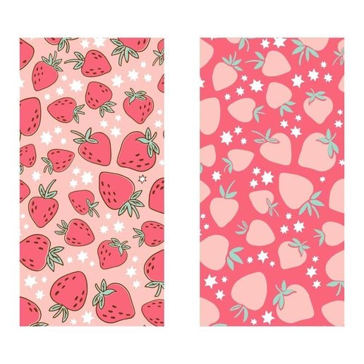 Pink Strawberries Beach Towel